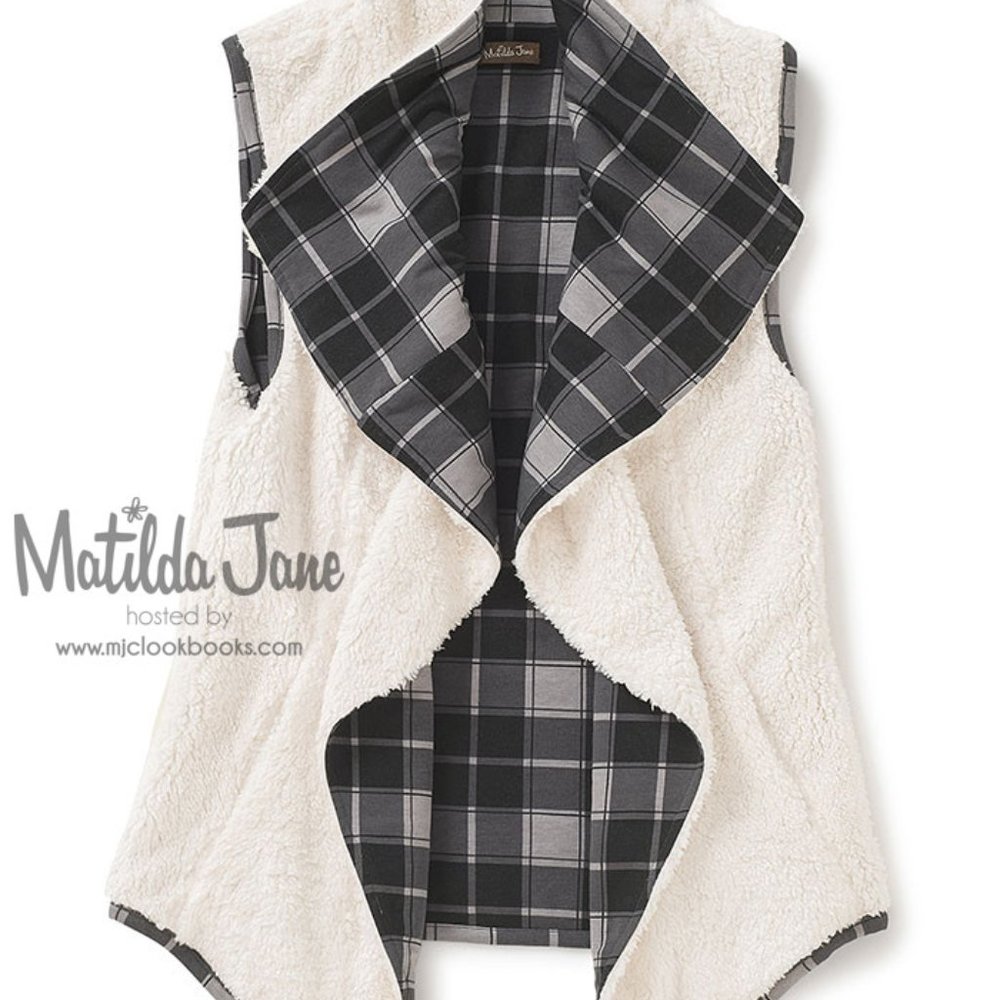 Matilda Jane Women's Black and Cream Plaid Vest
